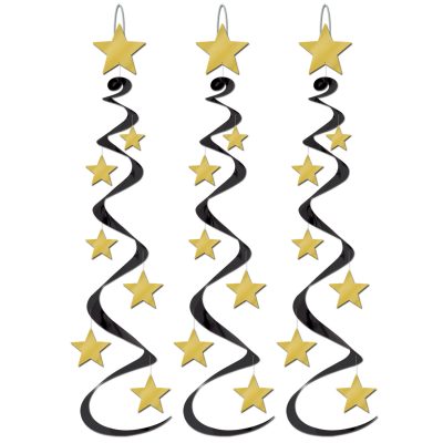 Star Whirls, Gull, 3 stk. 76 cm