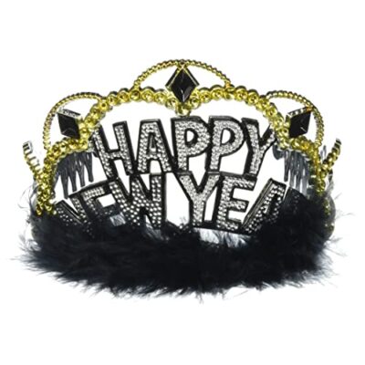Kóróna, HNY, Svört/Gyllt/Silfur