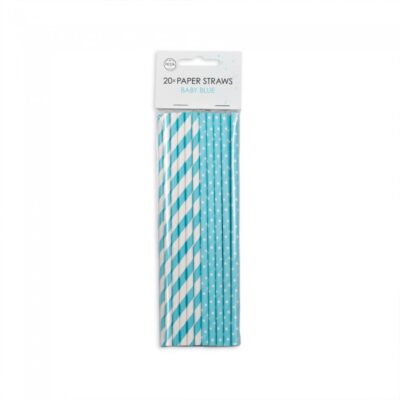 Rör, Ljósblá/Hvít, 20 stk
