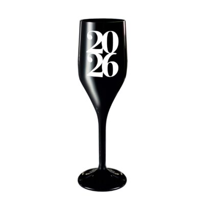 Kampavínsglas, Harðplast, Svart, 2026, 150 ml