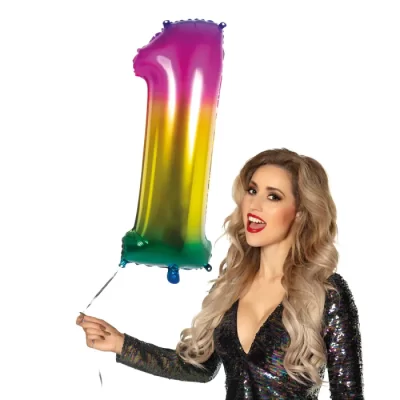 Álblaðra með helíumi, Regnboga, 86cm, 1