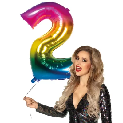 Álblaðra með helíumi, Regnboga, 86cm, 2