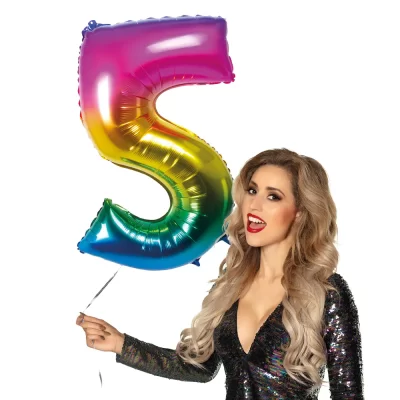 Álblaðra með helíumi, Regnboga, 86cm, 5