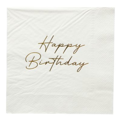 Matarservíettur, Happy Birthday, 16 stk