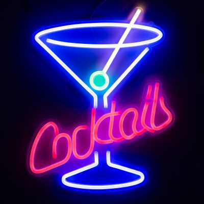 Neonskilti, Coctails, 30x37cm
