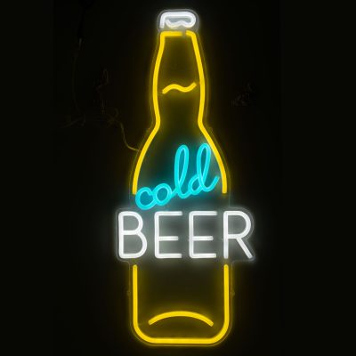 Neonskilti, Cold Beer, 25x60cm