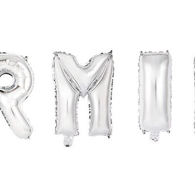 Álblöðrur fyrir loft, FERMING, Silfur, 40 cm