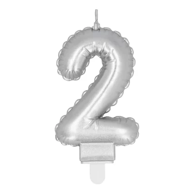 Afmæliskerti, Silfur, 2 ára