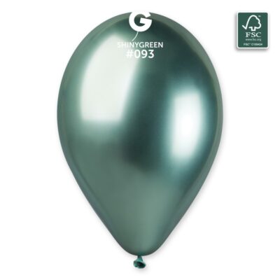 Latexblöðrur, 33cm, 50 stk, Grænar, Chrome