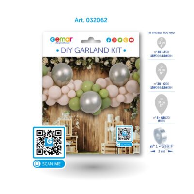 Blöðrulengja, DIY, 3m, Ólífugræntónar