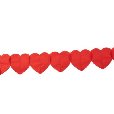 Skrautlengja, Pappa, Hjarta, Rauð, 6m