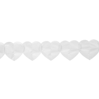 Skrautlengja, Pappa, Hjarta, Hvít, 6m