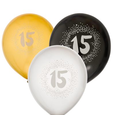 Latexblöðrur, 15 ára, 6 stk