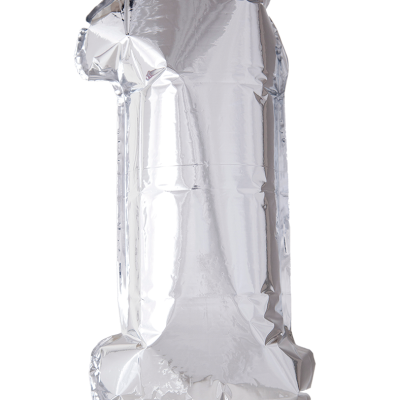 Álblaðra með helíumi, 66cm, Silfur, 1