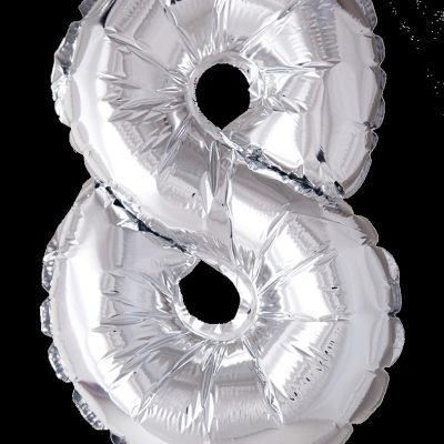 Álblaðra með helíumi, 66cm, Silfur, 8