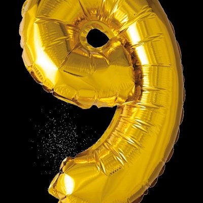 Álblaðra með helíumi, 66cm, Gyllt, 9