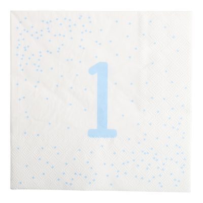 Matarservíettur, 1 árs, Blátt, 16 stk