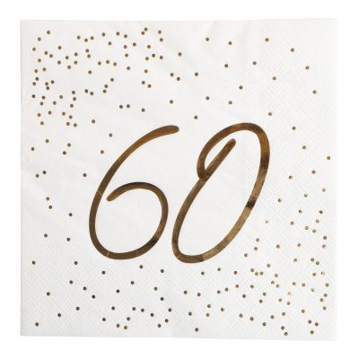 Matarservíettur, 60 ára, 16 stk