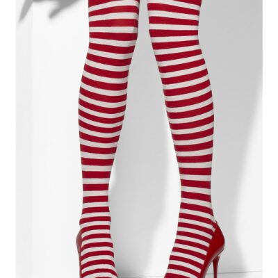 Sokkar, Uppháir, Röndóttir, Rauðir/Hvítir