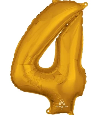 Álblaðra með helíumi, 66cm, Gyllt, 4