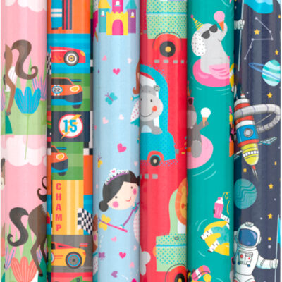 Gjafapappír, Barna, Val um 4 teg, 70x200cm