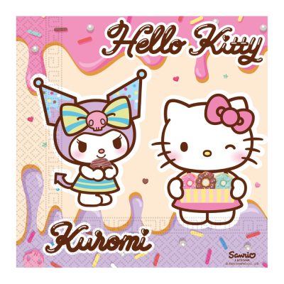 Matarservíettur, Hello Kitty og Kuromi, 20 stk