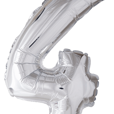 Álblaðra með helíumi, 66cm, Silfur, 4