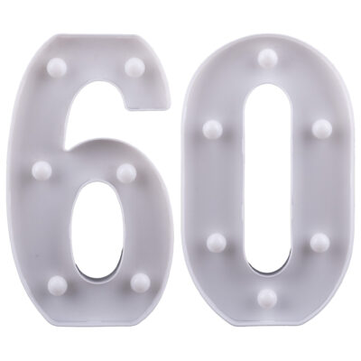 Led Skilti, 60 ára, 26cm