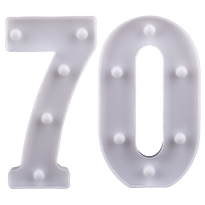 Led Skilti, 70 ára, 26cm