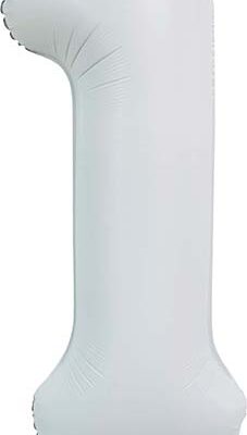 Álblaðra með helíumi, 86cm, Hvít, 1