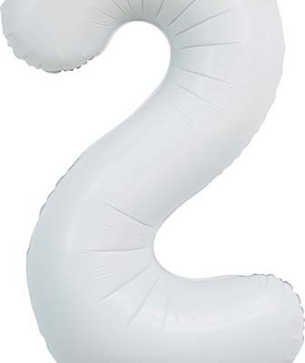 Álblaðra með helíumi, 86cm, Hvít, 2