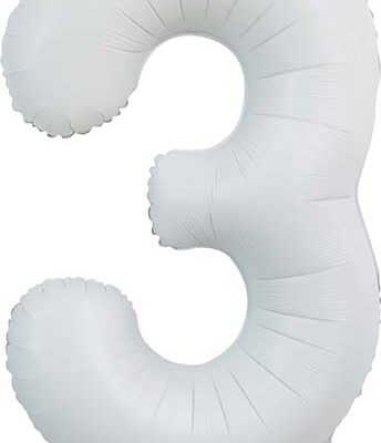 Álblaðra með helíumi, 86cm, Hvít, 3