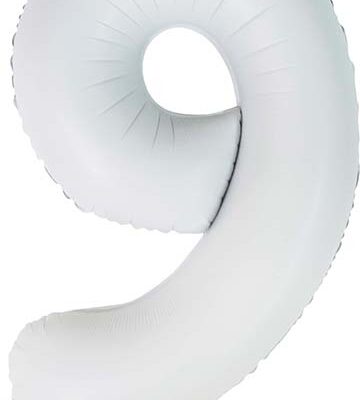 Álblaðra með helíumi, 86cm, Hvít, 9