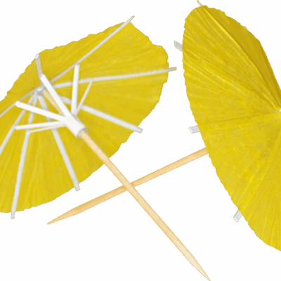 Regnhlífar, 10 stk, Gular