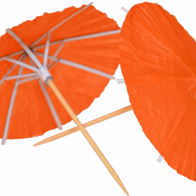 Regnhlífar, 10 stk, Appelsínugular