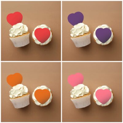 Súkkulaðihjörtu, 28 stk, Val um 7 liti