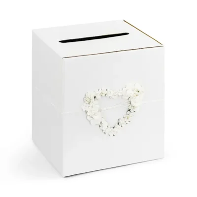 Kortakassi, Hvítur, 24x24cm, Blóm