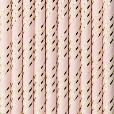 Rör, Pappa, Bleik/Gyllt, 10 stk