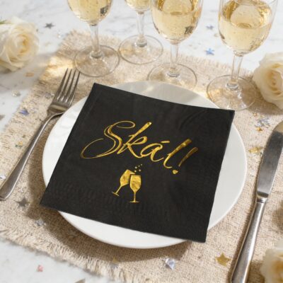 Kaffiservíettur, Skál, Svartar, 20 stk