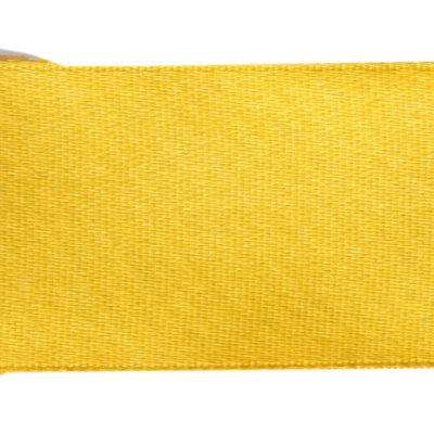 Satínborði, 6mm, Gulur, 25 metrar