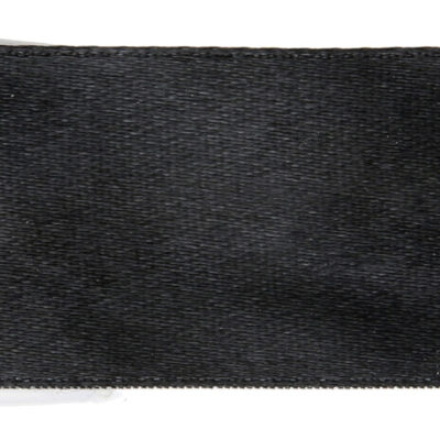 Satínborði, 6mm, Svartur, 25 metrar