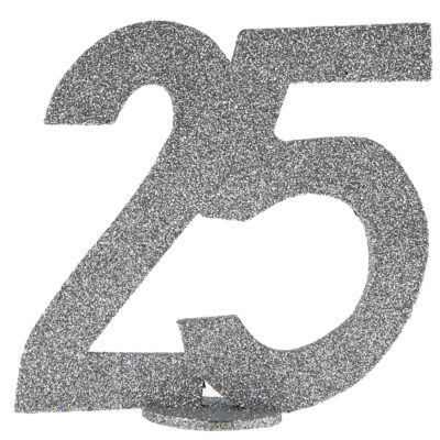 Borðskreyting, 11x10cm, Silfur, 25 ára