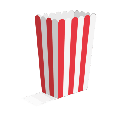 Poppbox, Röndótt, Rauð, 8 stk