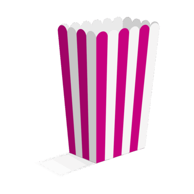 Poppbox, Röndótt, Skærbleik, 8 stk