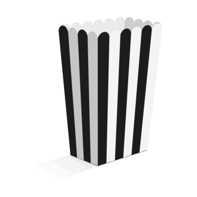 Poppbox, Röndótt, Svört, 8 stk