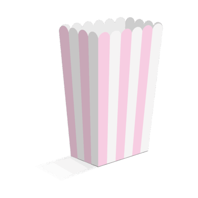 Poppbox, Röndótt, Ljósbleik, 8 stk