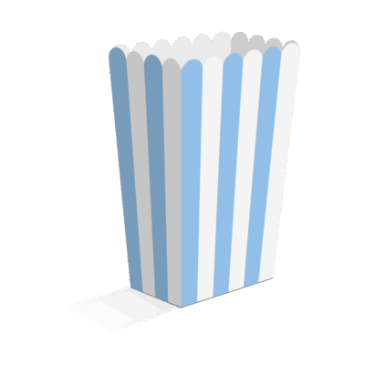 Poppbox, Röndótt, Blá, 8 stk