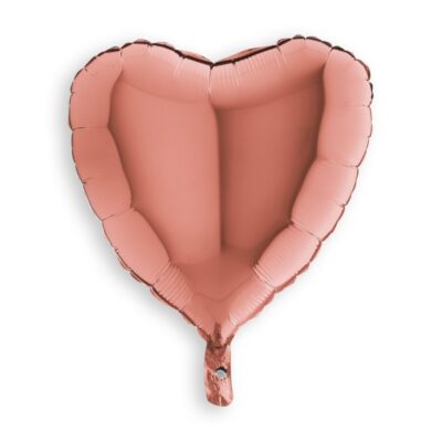 Álblaðra með helíumi, Hjarta, Rosegold