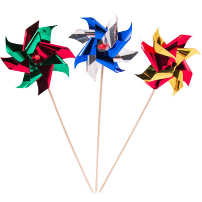 Kokteilvindmyllur, Margir litir, Metallic, 25 stk