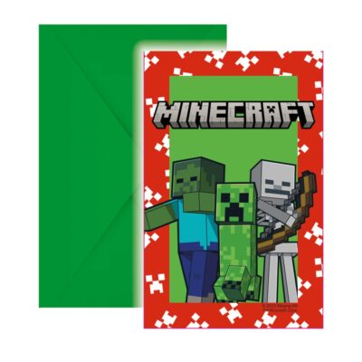 Boðskort, Minecraft, 6 stk